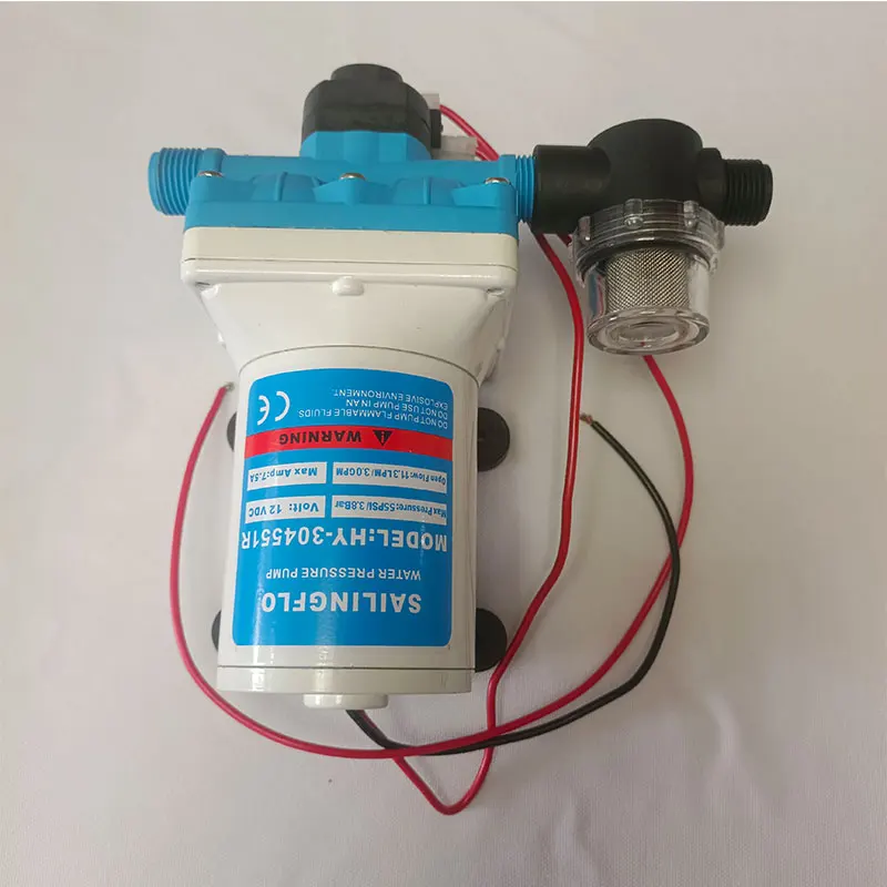 RV water pump 12V booster diaphragm pump electric high-pressure car wash automatic start-stop adjustable pressure switch