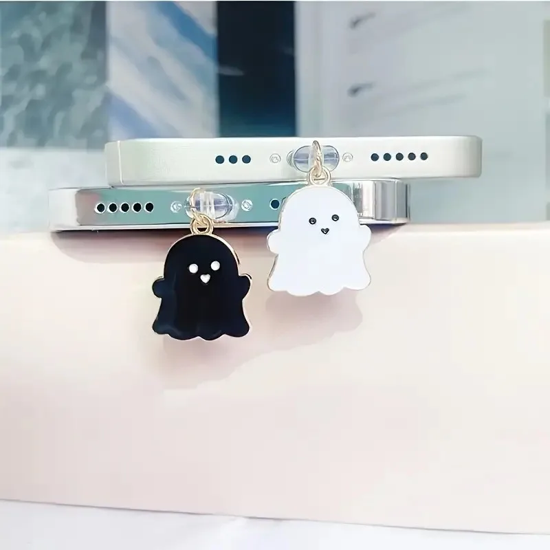 Halloween Ghost Alloy Dustproof Plug, Dustproof Charging Port Cap, Charming Phone Accessories, Cute Pendant