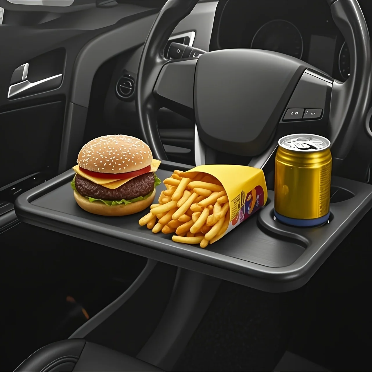 Universal Car Steering Wheel Tray Multipurpose Stand for Laptop Food Eating Multifunctional Portable Desk Fits Most Vehicles