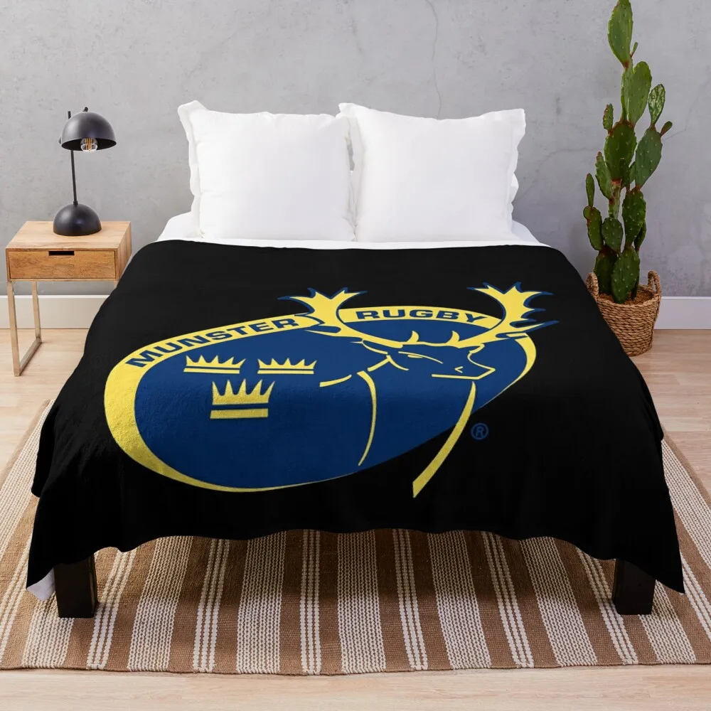 

Munster Rugby logo Throw Blanket blankets and throws anime For Decorative Sofa Plush Blankets