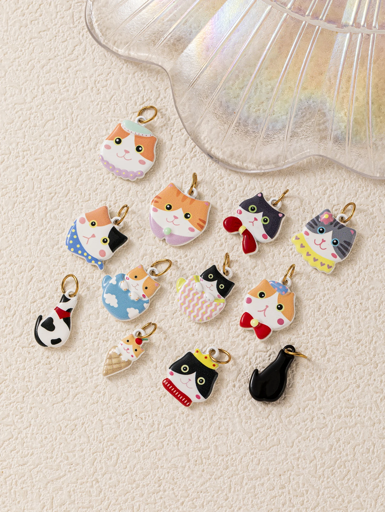 316 Edelstahl Wasserdicht Farbbeständig Modische Tier-Serie Katze DIY Anhänger Charms für Schmuck – Detail 2