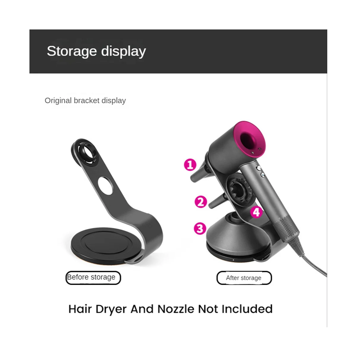 الشماعات تخزين الرف مجفف الشعر دون ثقوب اللكم ، رف ل دايسون HD02 HD03 HD04 HD05 HD08 HD15