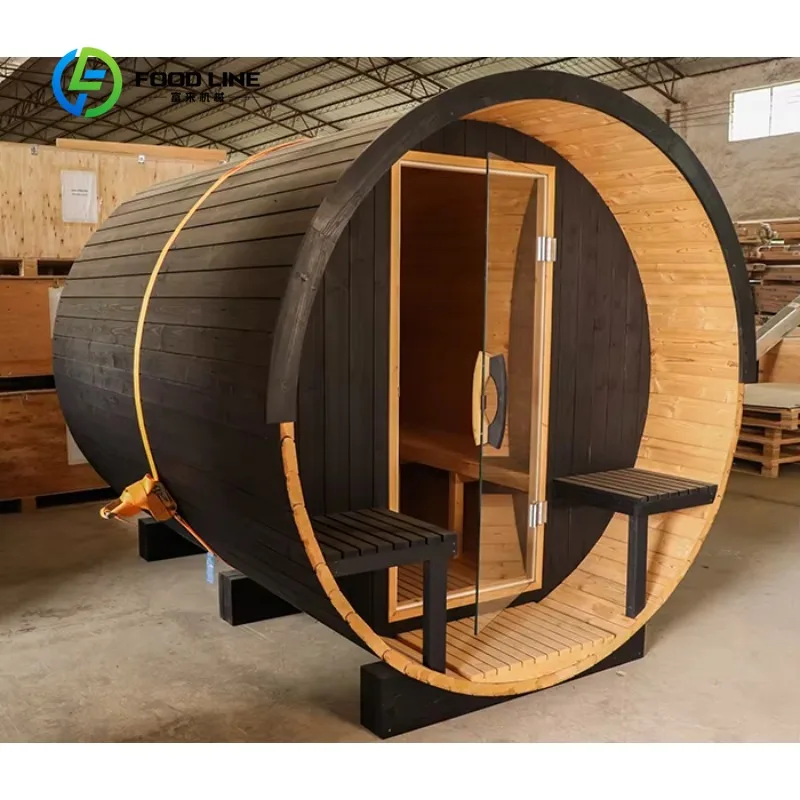 Customized Premium Outdoor Sauna Cabin 2-4 Person Dry Steam Sauna Room for Backyard Villa Garden Traditional Sauna Experience