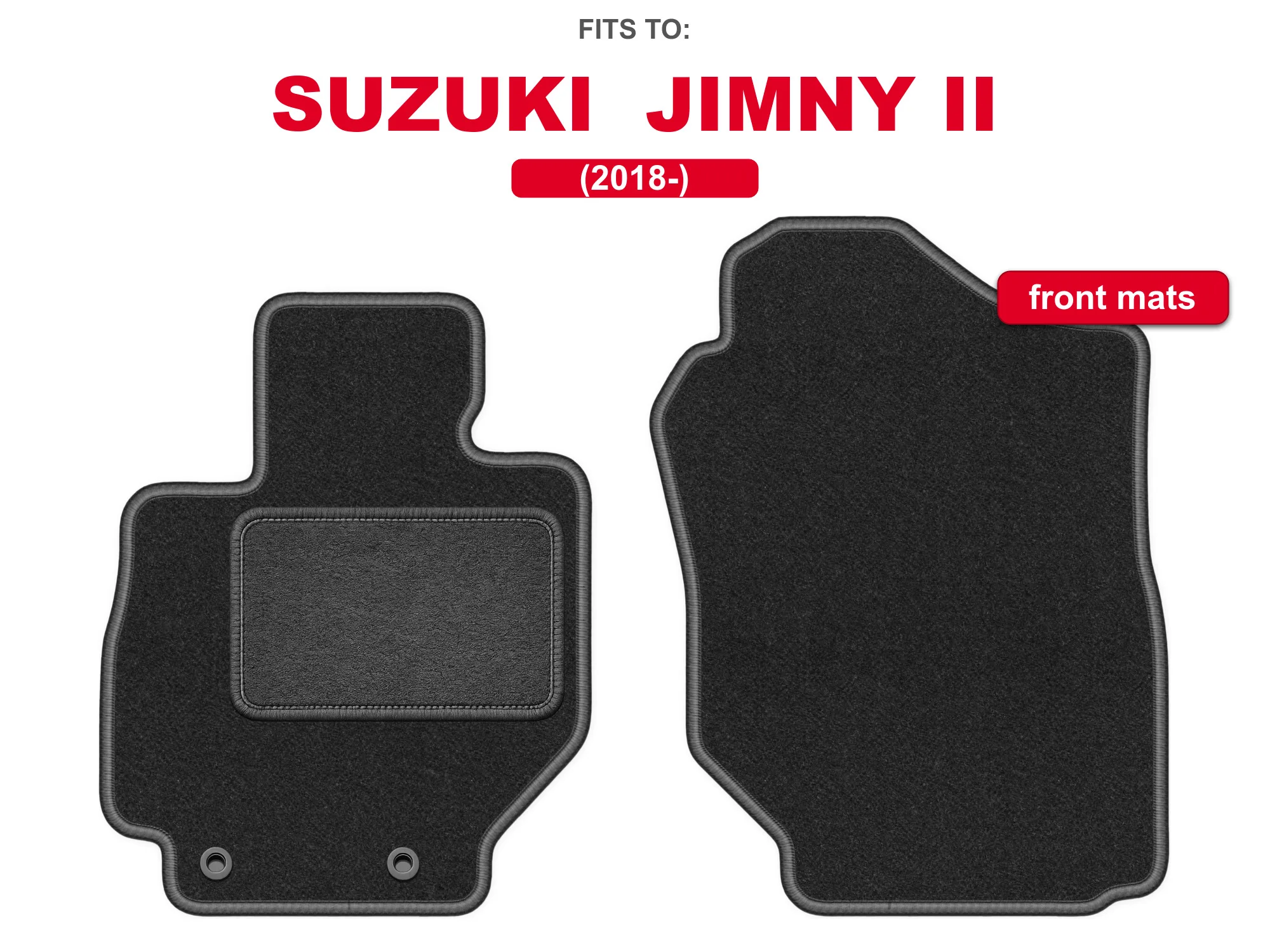 Velour voorste vloermatten voor: Suzuki Jimny II 2018-off-road grafietset auto vloermatten voor voertuigvloer