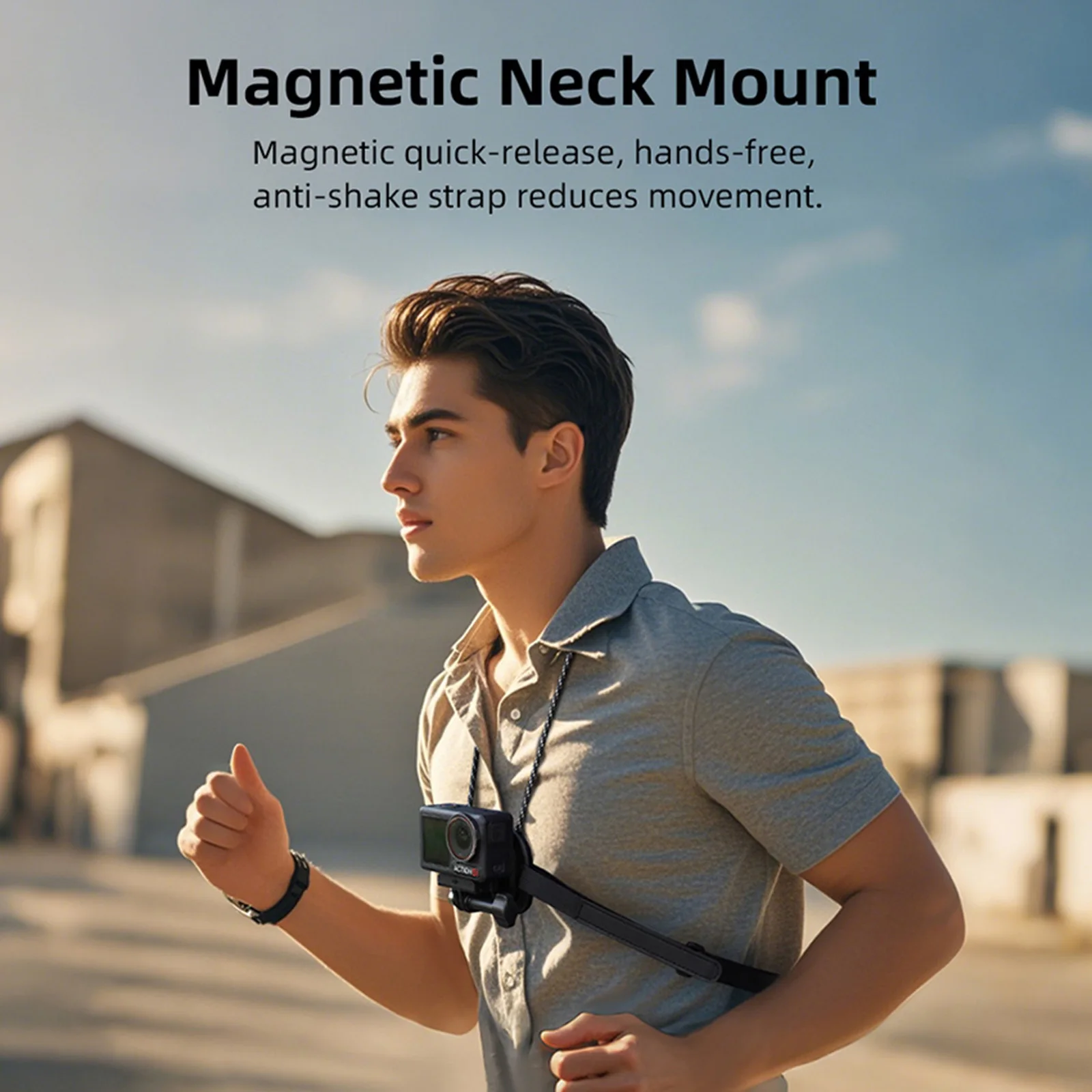 Cámara deportiva con montaje en el cuello Vista de la primera persona Accesorios de cuello magnético para DJI Action 3/Action 2/Pocket