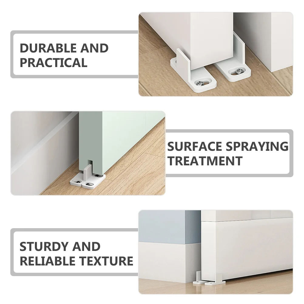 4 Sets Barn Door Swing Stop Roller Guide Sliding Bottom Floor Mount Guides Stopper Track