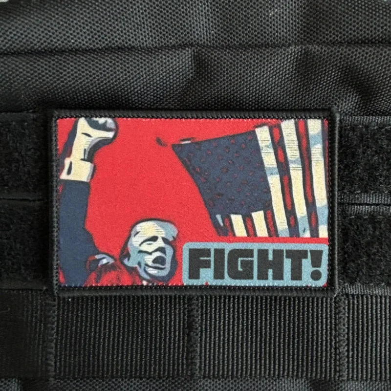 Trump America Fight Tactical Patch Hook and Loop Printing USA Chief Executive Morale Badge Patches Military Backpack Sticker