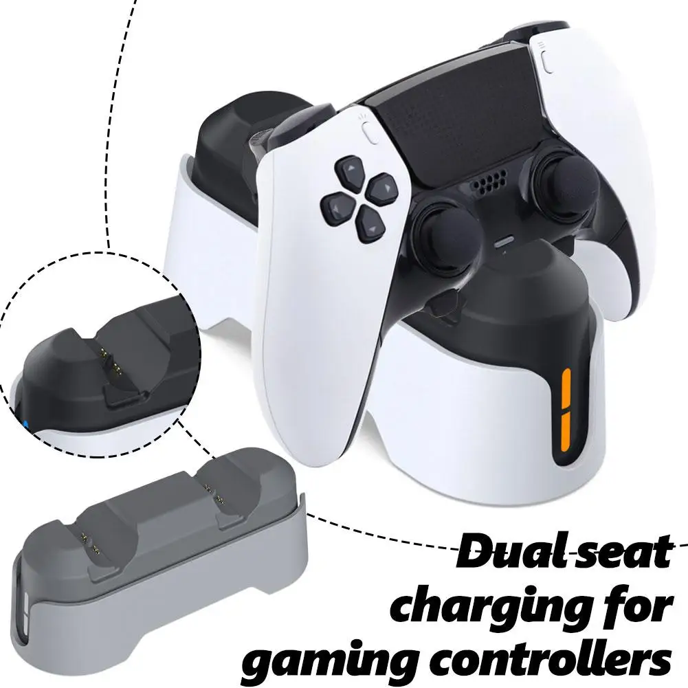 For Game Controller Double Charging Handle With LED Display Light Charger for ps5 Controller With Contact Double Chargi N1G8