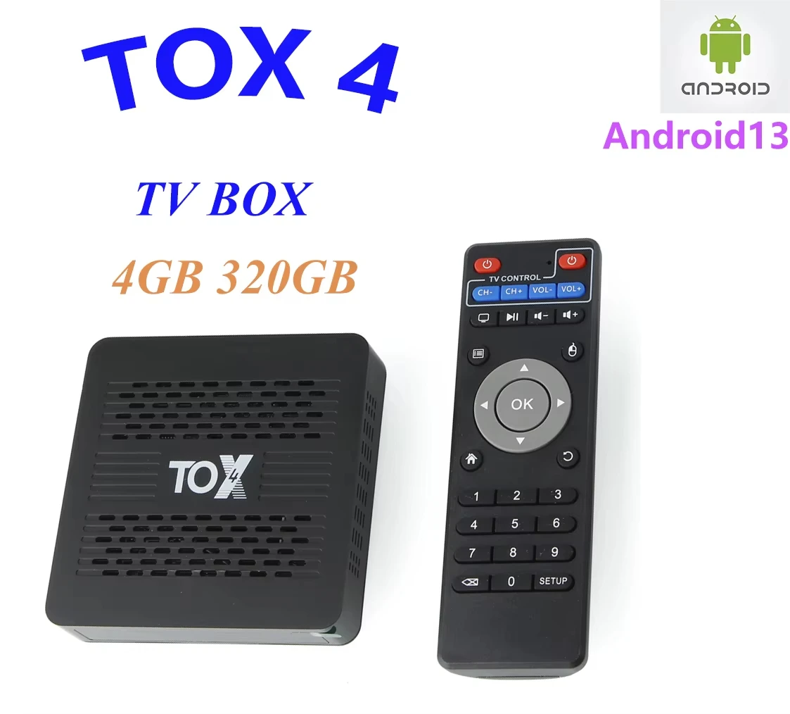 

Оригинальный Android 13 TOX4 Smart TV Box Double WiFi 1000M BT5.0 4 ГБ 32 ГБ Rockchip RK3528 Медиаплеер Google Voice Set Top Box