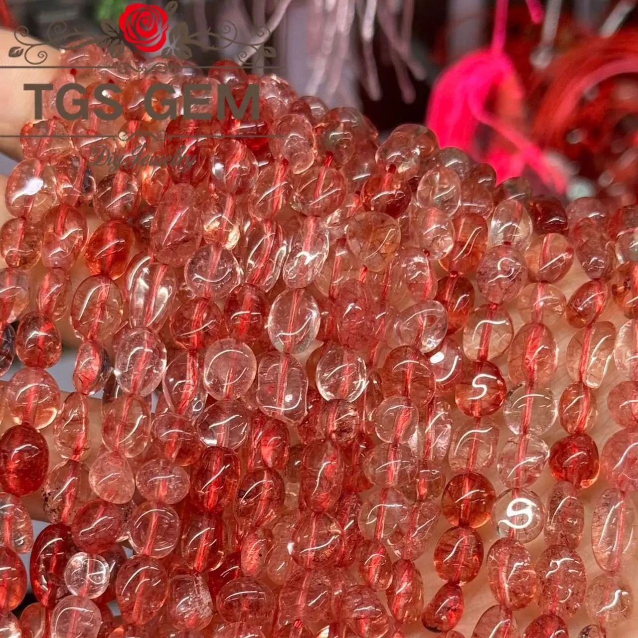 

Фабрика 6-8 мм натуральный светло-красный взрывной кристалл маленькие нерегулярные фрагменты драгоценных камней ювелирные бусины DIY аксессуары для браслетов