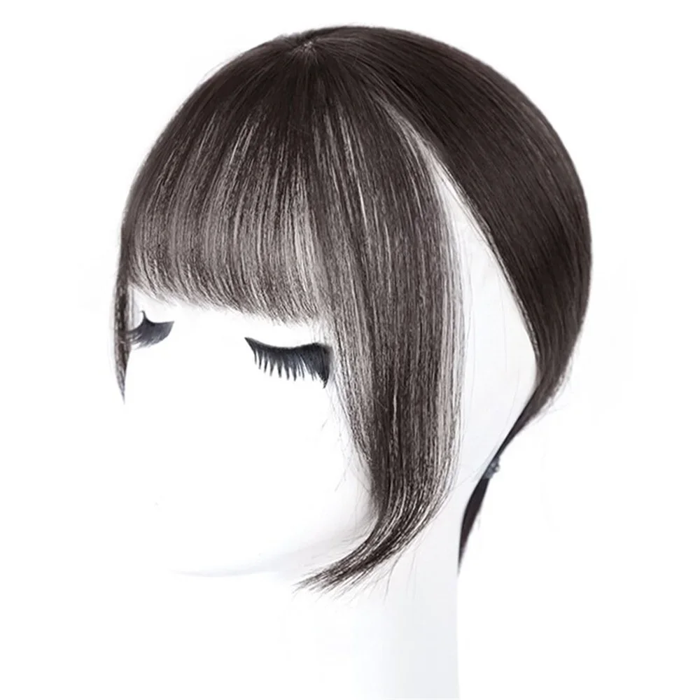 Fashion 3D Natural Invisible Seamless Air Bangs Wig Elegant French Fake Patch Synthetic Hair Piece for Girls Woman