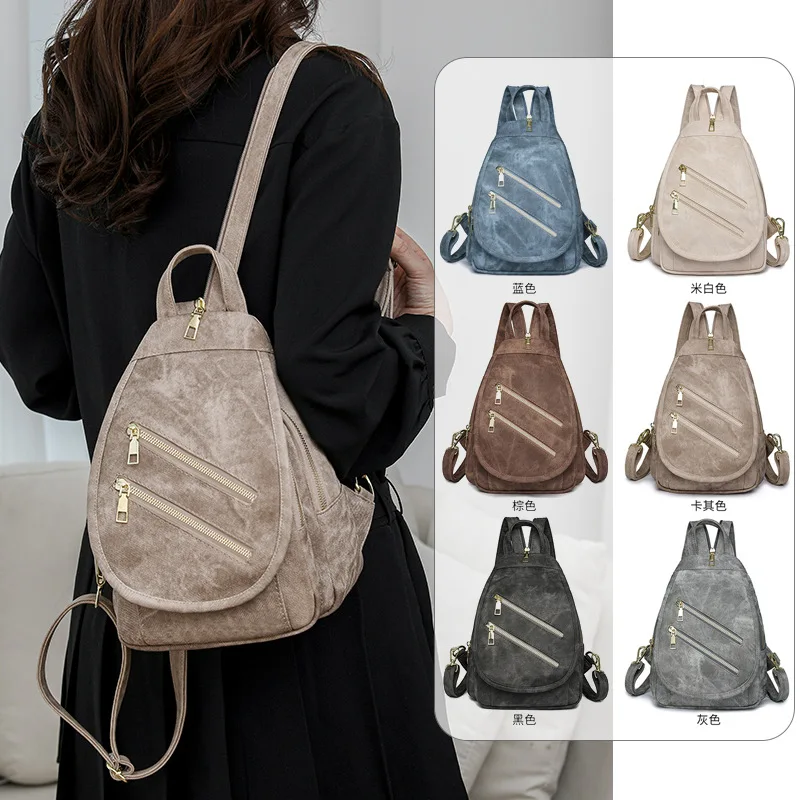 Mochila feminina de grande capacidade com alças ajustáveis, design de vários bolsos, bolsa de peito, Женский рюкзак mochila feminina