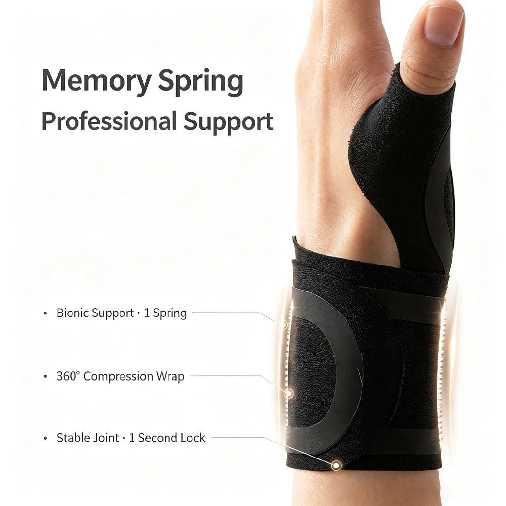 1PCS Thumb Wrist Brace, Ultra-thin breathable compression flexible support for comfortable daily wear,work,sports,typing,gaming