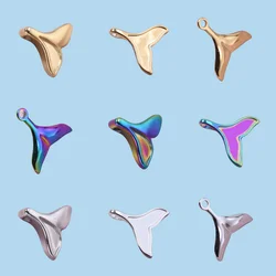 5pcs Fashion Blue Marine Life Beach Vacation Fish Tail Pendant High Quality Stainless Steel Gold Color Charms Diy Necklace