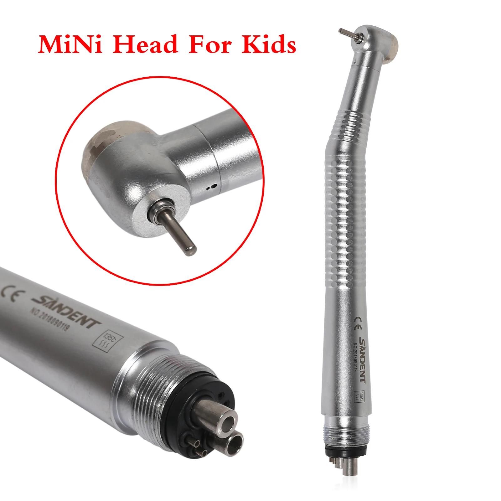 

NSK Style Dental Mini/Small Head High Speed Push Button Handpiece 4-Hole for Kids /Molar Area