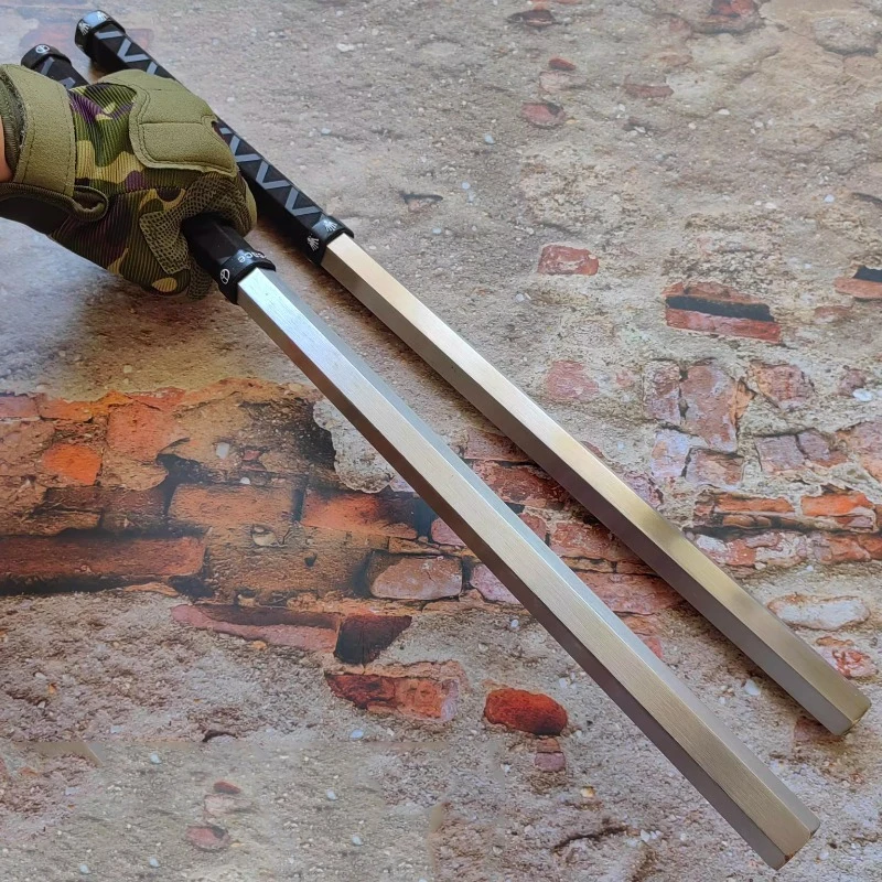 50cm Outdoor Portable EDC Short Stick Stainless Steel Solid Integrated Steel Car Emergency Window Breaking Tool