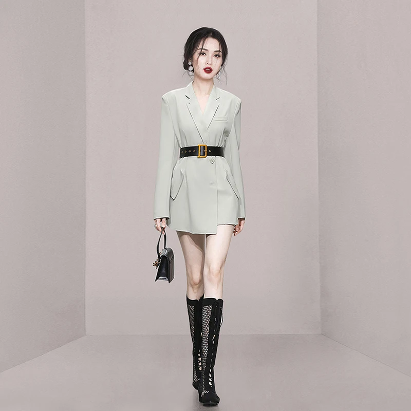 Korean Fashion Women's Blazer Notched Collar Removable Bow Long Sleeve Single Breasted Suit Jackets Autumn 2023 New Tide