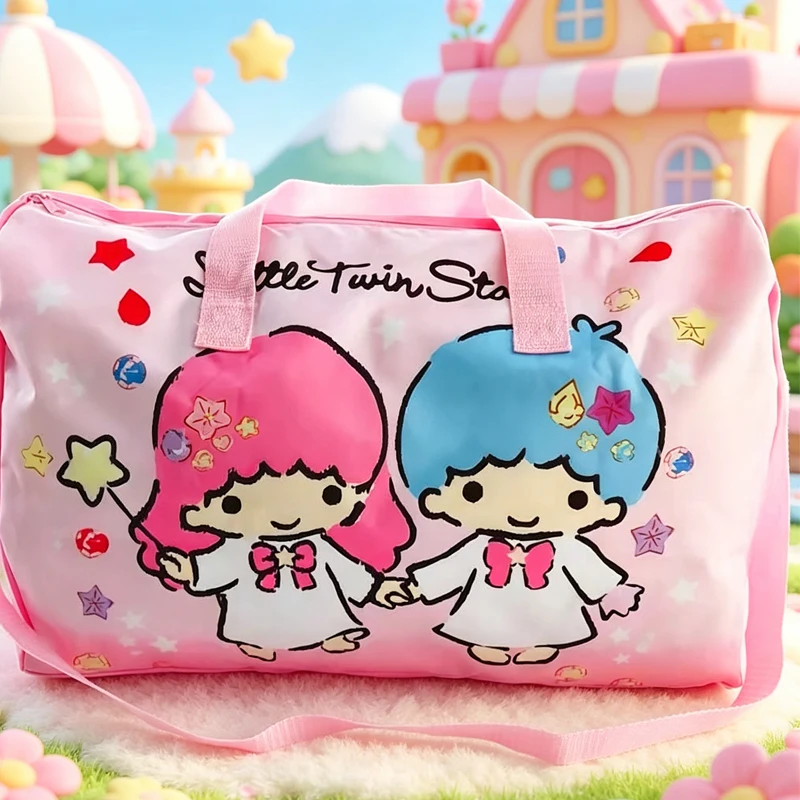 

Kawaii Hello Kittys Portable Travel Bag Cartoon Cinnamoroll Downhill Bag Crossbody Bag Trolley Box Anime Figure Bags for Woman