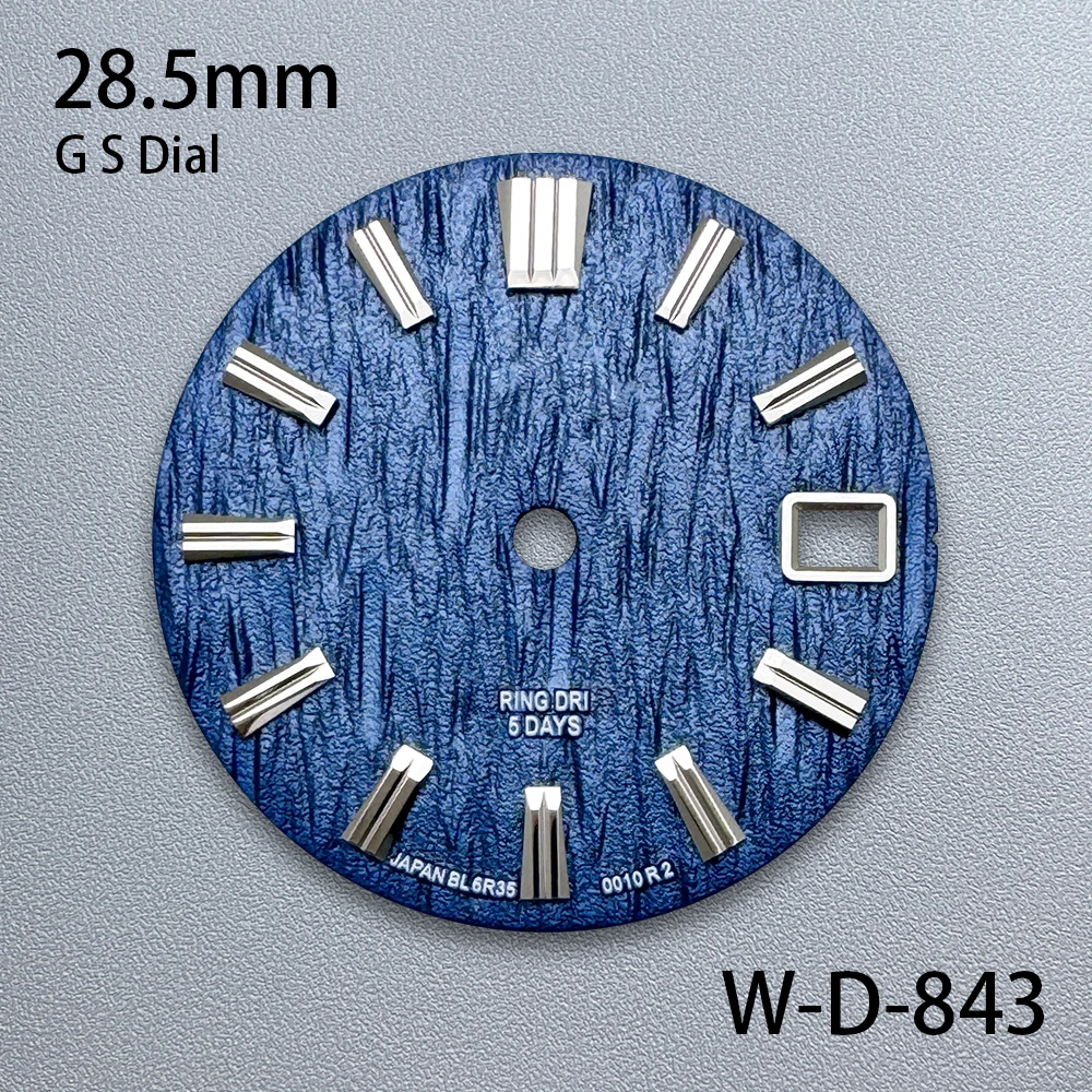 28.5mm GS Logo With Grand S Dial Suitable Fit NH35/NH36/4R/7S Japan Movement Bark Pattern High Quality  Watch Accessories ﻿