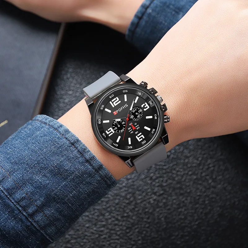 Nieuwe Casual Siliconen Band Heren Sporthorloge Quartz Elegant Heren Polshorloge Relogio Masculino Reloj Hombre Montre Homme