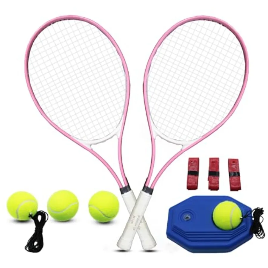 

Tennis Rackets for Adult, 2 Players Adult Recreational Tennis Rackets Set for Beginners and Professional with 4 Tennis Balls, 3
