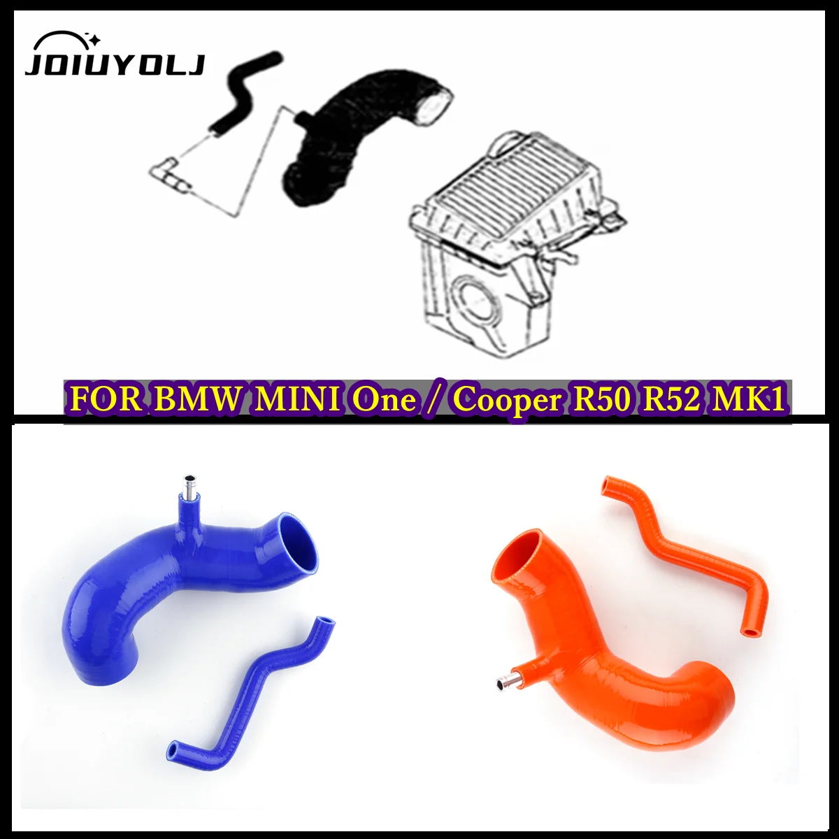 

For BMW MINI One/Cooper R50 R52 MIK1 8V 1.6L Tritec Engine 2000-2008 Silicone Air Intake Hose Induction