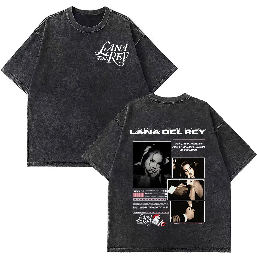 

Lana Del Rey 2025 Music Album Washed T-shirt Men Women Fashion Vintage Short Sleeve T-shirts Cotton Oversized Aesthetics T Shirt