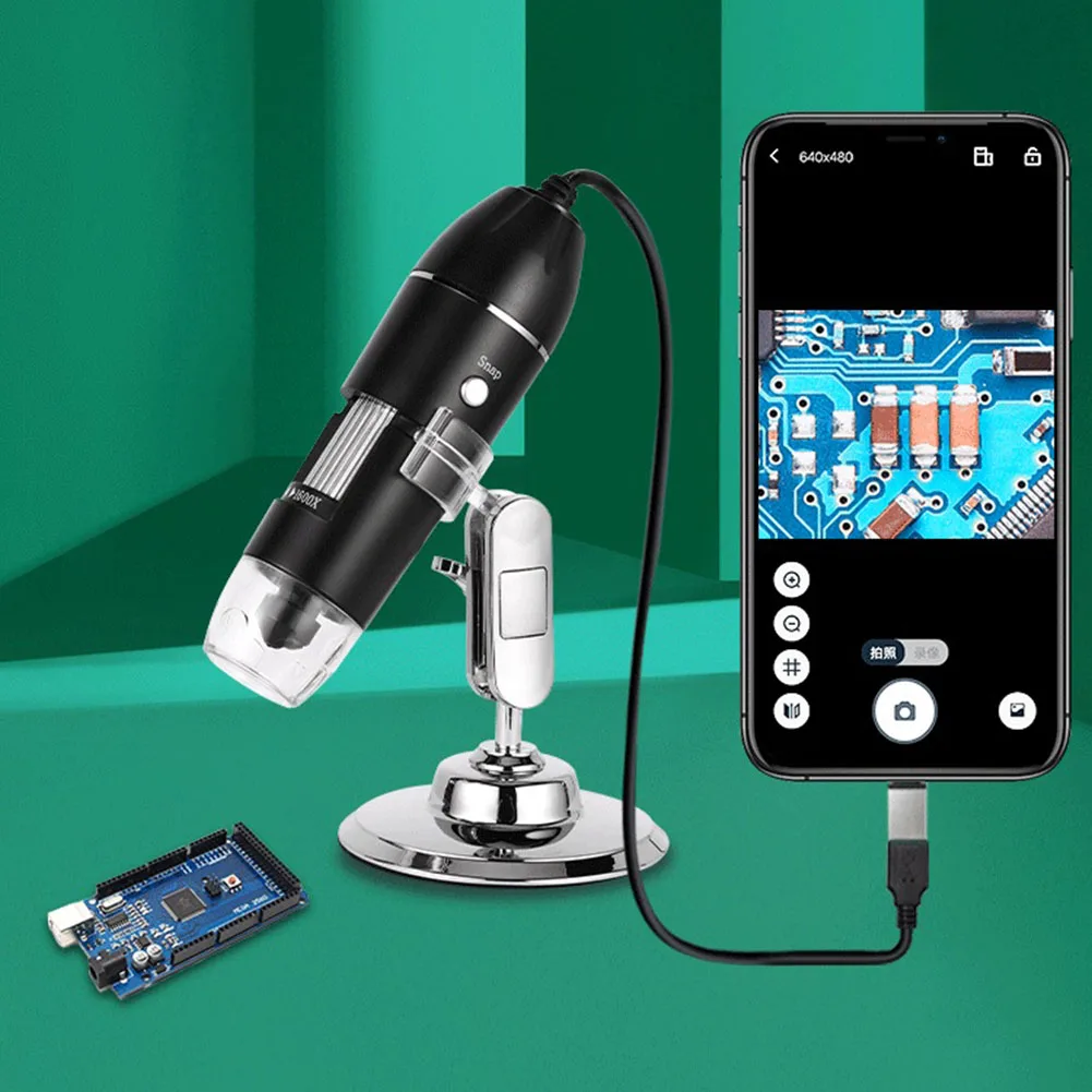 

USB Electronic Microscope with Stand Digital Microscope Camera 500X 1000X 1600X for Cell Phone Repair