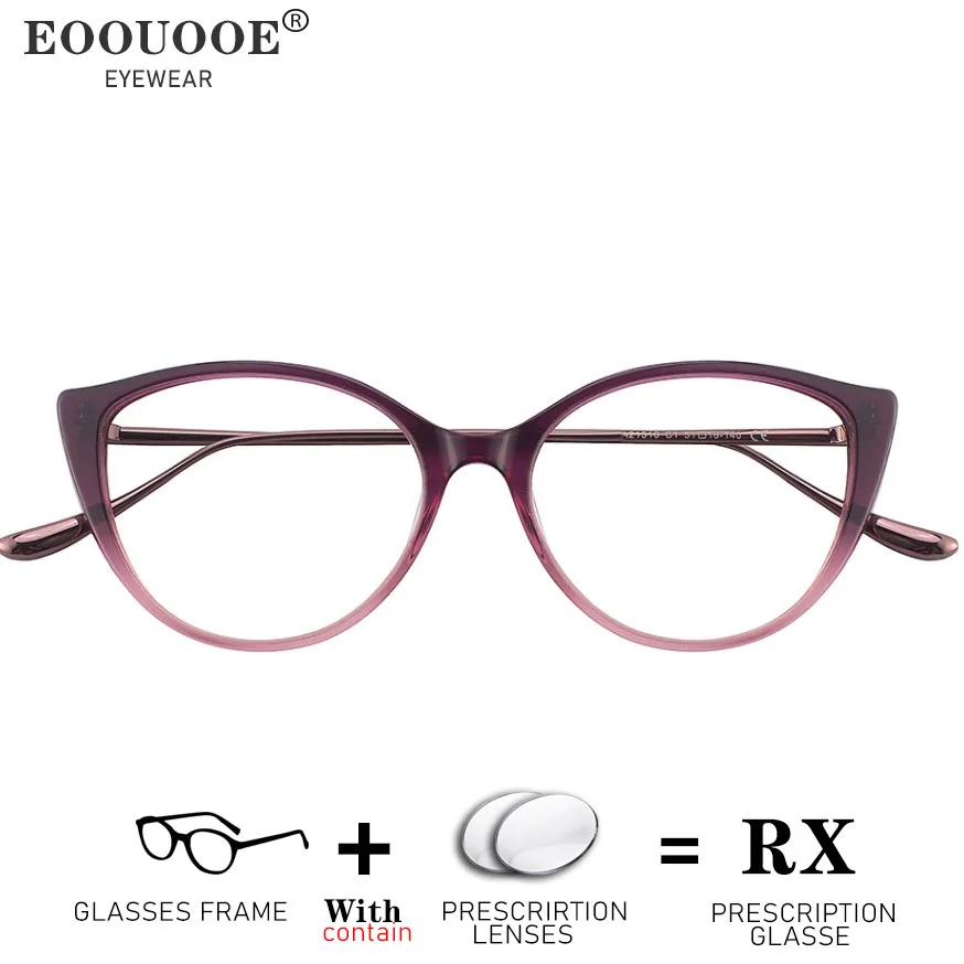 

Acetate Cat Eye Design Prescription Glasses Women Eyewear Myopia Hyperopia Optical Eyeglasses Photochromic Anti-reflection