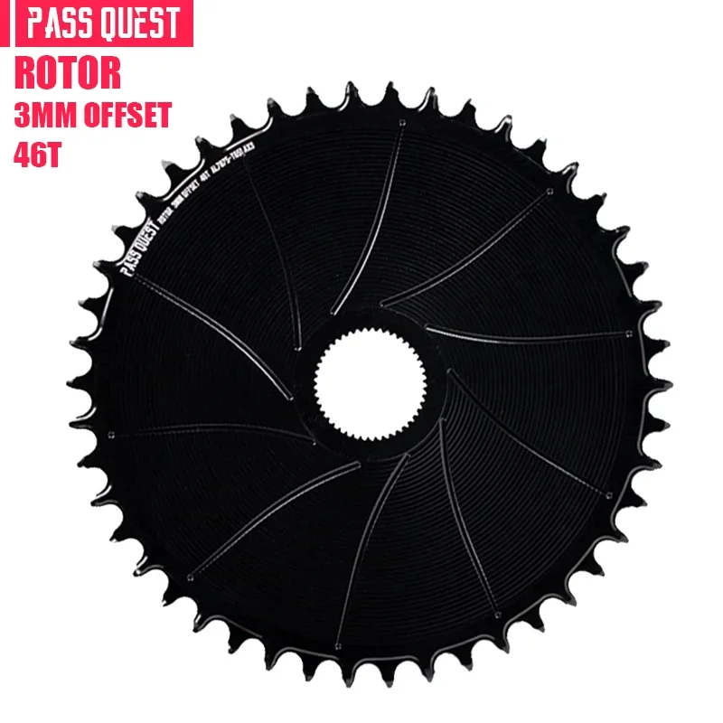 PASS QUEST 3 mm offset AERO rond smal breed kettingblad voor rotor VEGAST / ALDHU Direct Mount Crank AXS 12-speed ketting 42-54T