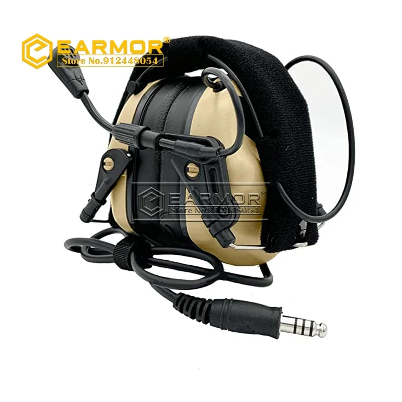 Imagem -04 - Earmor Tactical Headconjunto M32 Mod4 Ipsc Tiro Aviação Ruído Cancelamento Eletrônica Comunicação Airsoft Fones de Ouvido