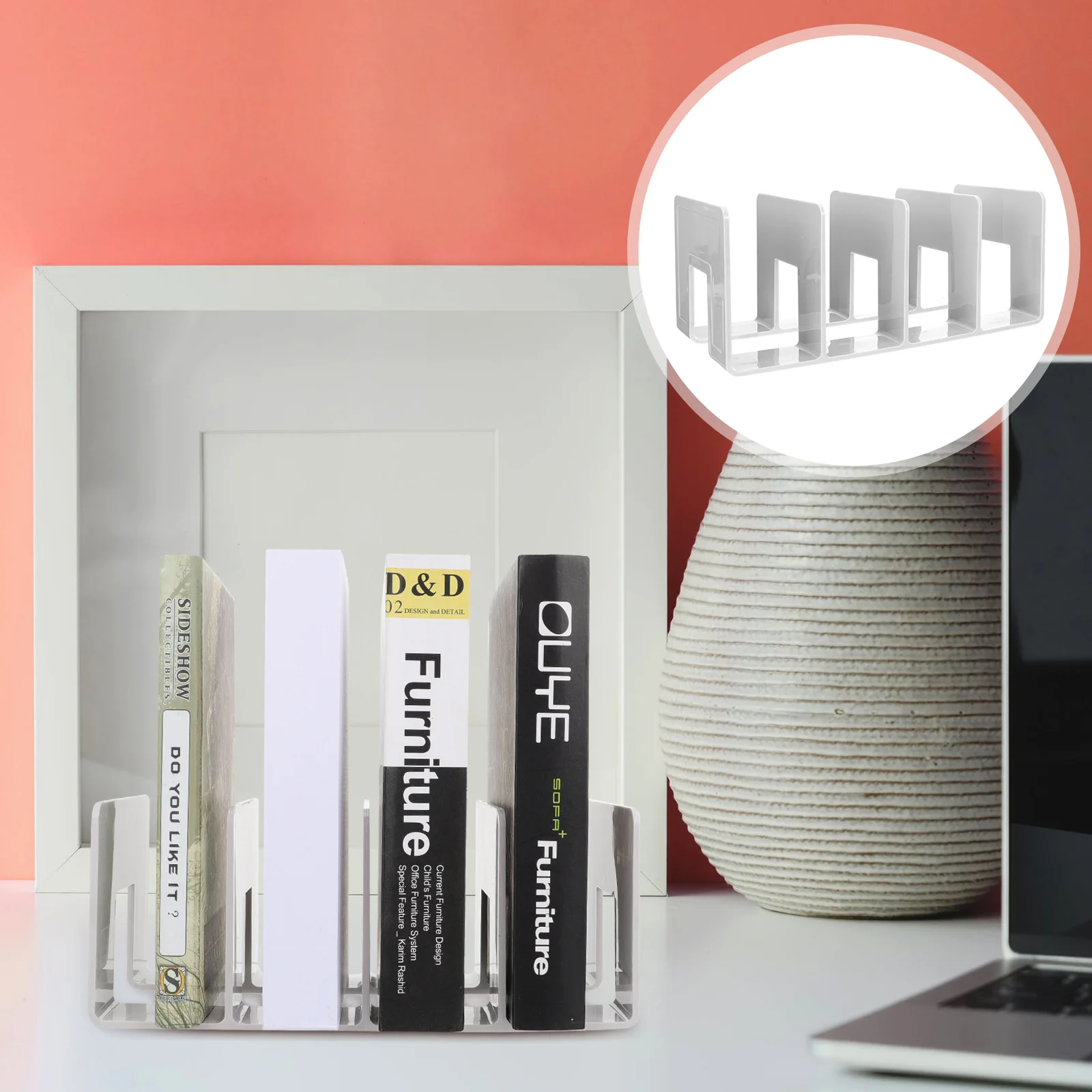 

Acrylic Bookend Creative Organizer Book Shelf Book Stand For Home Office Library Study Room Desktop Bookshelf Storage