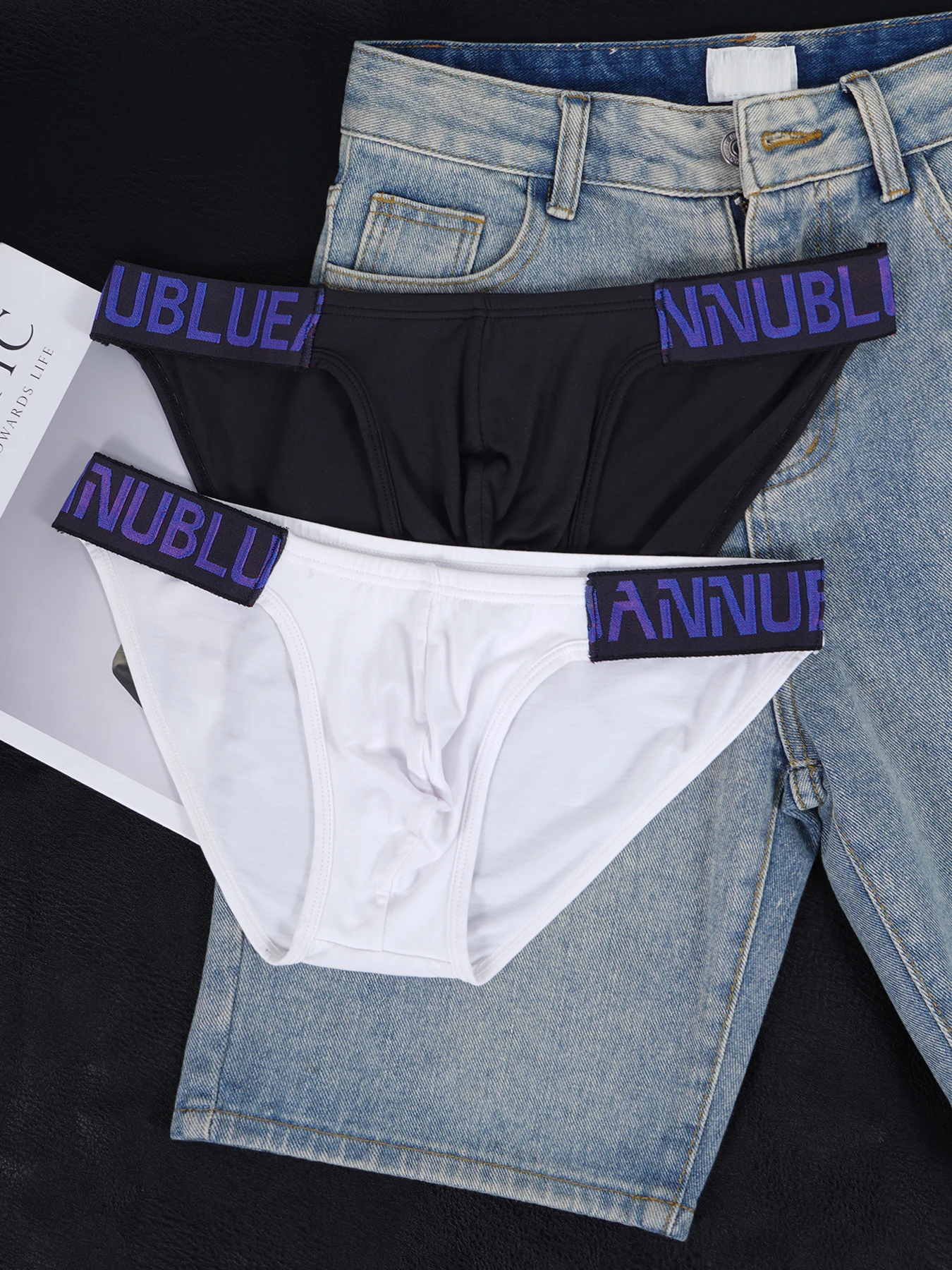 

Мужские трусы-брифы ADANNU из модала, 2 шт., с надписью на поясе, мягкие, дышащие