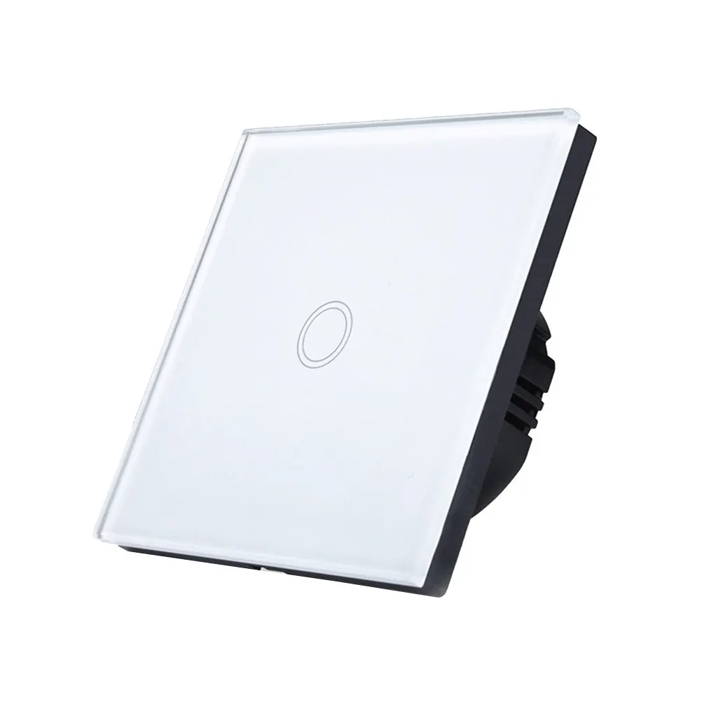 1 Gang Smart Touch Wall Switch Tempered Glass Fire-Retardant Panel Wireless Timing Switch for Home LED Light Suitable Office
