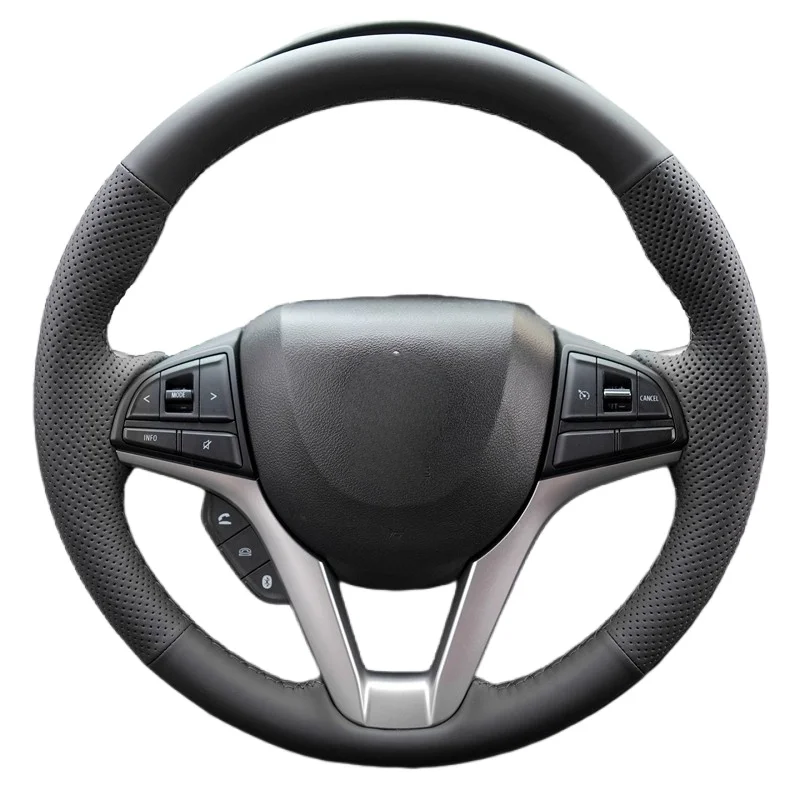 For Suzuki Ignis 2019-2023 Hand-Stitch Steering Wheel Cover Non-Slip Microfiber Napa Leather Braid Steering Wheel Cover Wrap