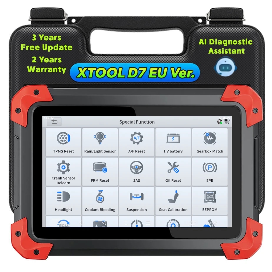 3 Years Free Update XTOOL D7 EU Bi-directional OBD2 Scanner ECU Coding Full System Diagnostic Tool with IMMO Key Programmer