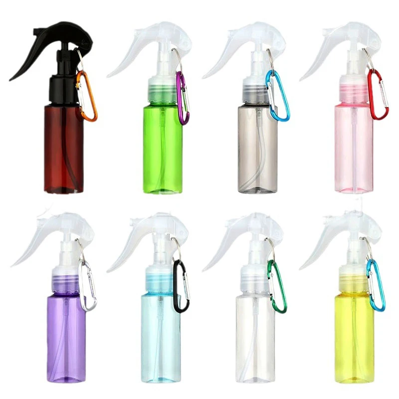 60 ml Mini Lotion Proben Sub-abfüllung Leere Behälter Trigger Spray Flaschen Reise Zubehör Mit Karabiner Haken Make-Up-Tool