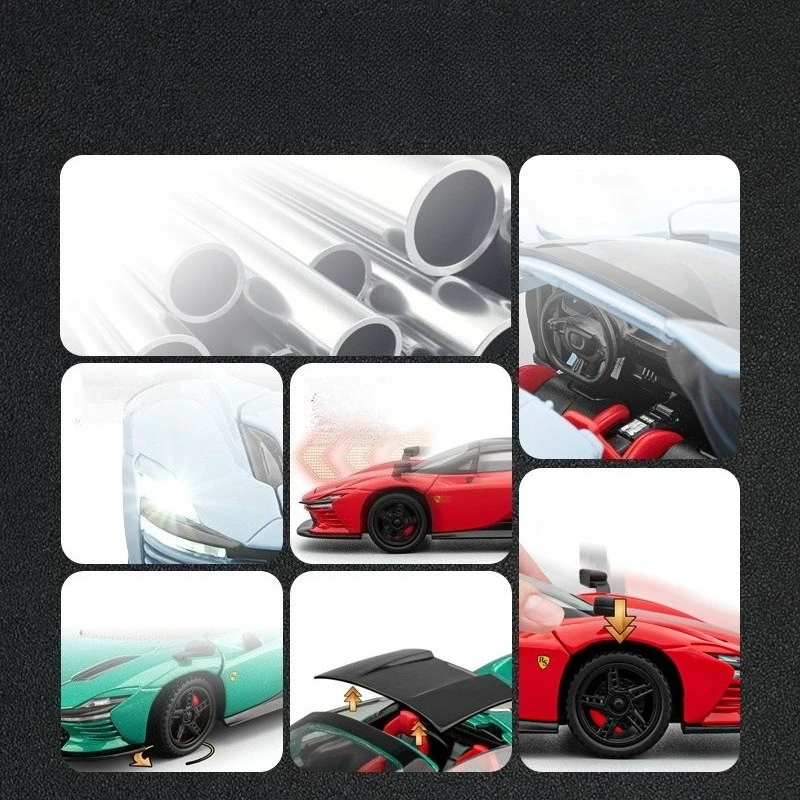 1:32 Daytona SP3 Supercar รถรุ่นเสียงและแสงดึงกลับของเล่นเด็กของสะสมของขวัญวันเกิด