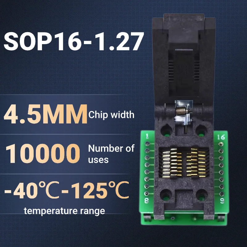 

SOP16 SOIC16 to DIP16 IC width 4.5mm programming adapter socket conversion burner high temperature aging test socket