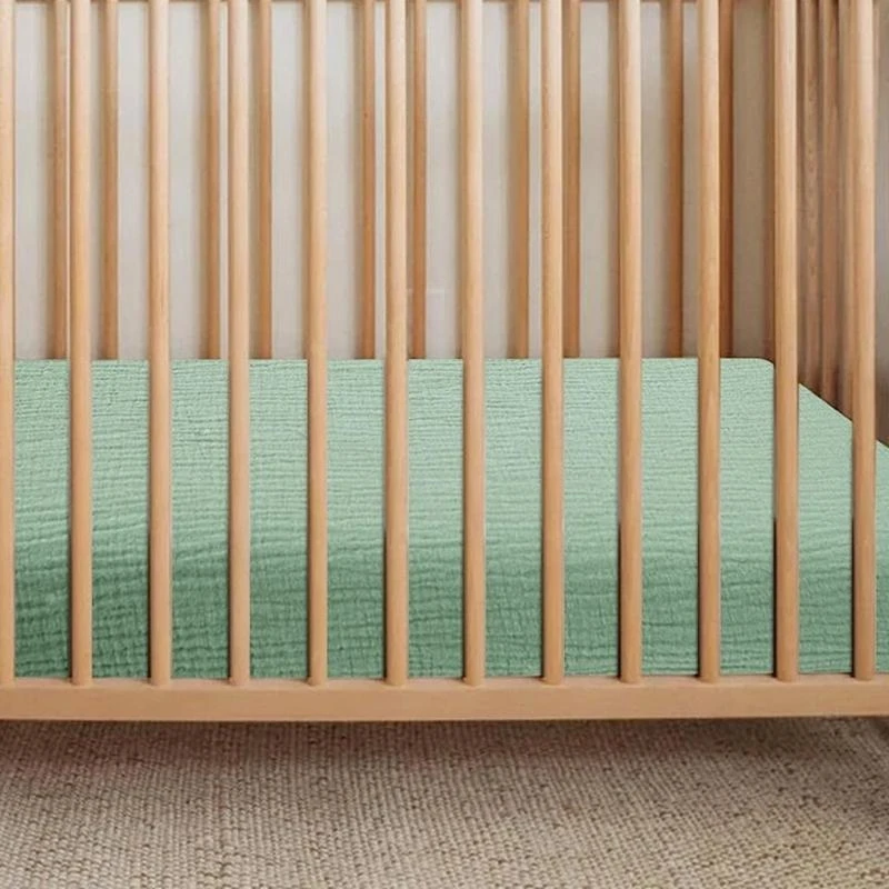 J15U الطفل المجهزة ورقة الرضع التمريض سرير طفل غطاء السرير المجهزة ملاءات فراش كم غطاء قابل للإزالة #2