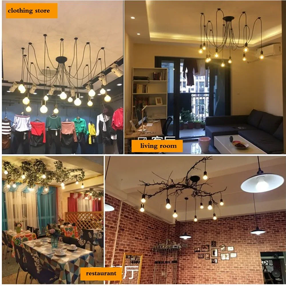 DIY Art Spider Chandelier Hanging Lamps1/3/5/6/8/10/12/14 Heads Home Suspension Decor Vintage Industrial Ceiling Pendant Light