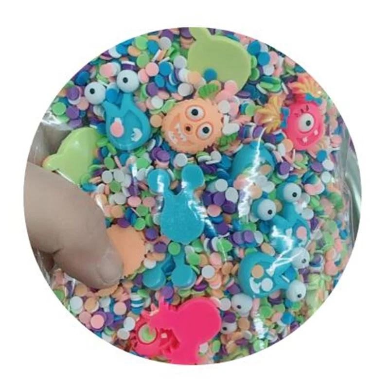5mm Polymer Clay Candy Round Shaped Slices Sprinkles Halloween Resin Monsters Soft Pottery for DIY Slime Decor Accessories
