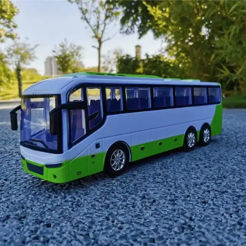 1:30 carro rc crianças 4ch ônibus de controle remoto com luz led sem fio moel brinquedos veículo controlado modelo de plástico simulado