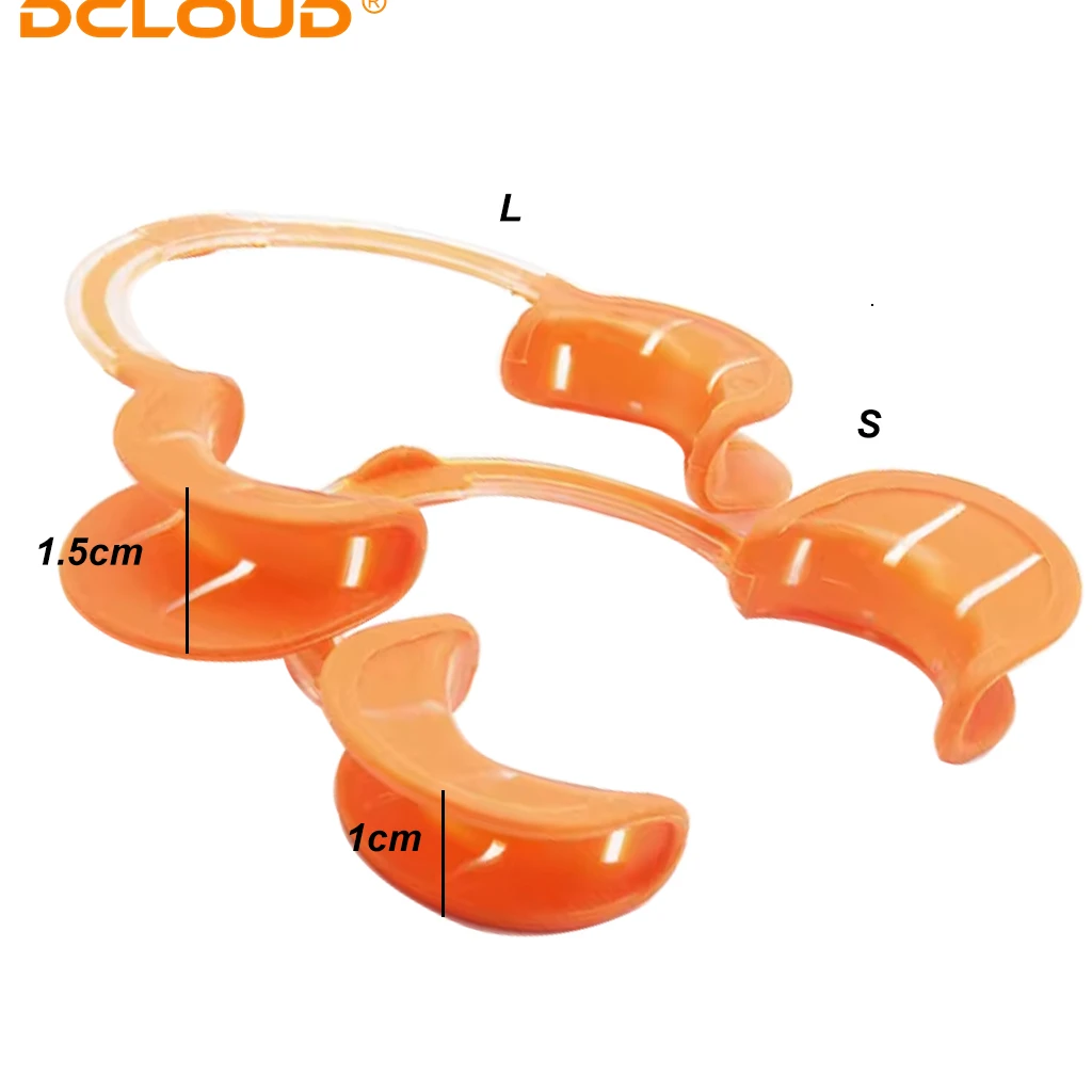DCLOUD 2 sztuk miękki silikonowy dentystyczny otwieracz do ust w kształcie litery C wewnątrzustny retraktor policzków do ust pielęgnacja jamy ustnej