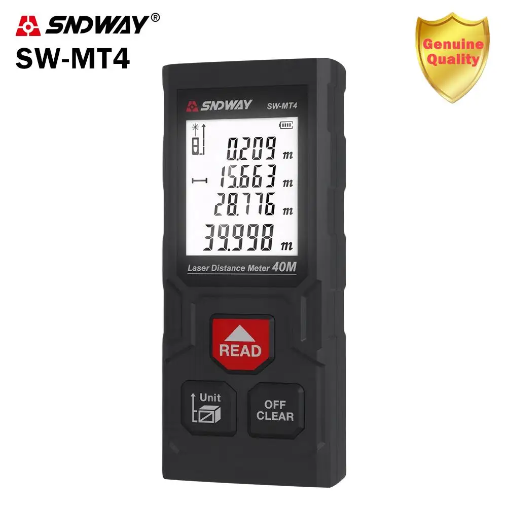 SNDWAY Laser Distance Meter SW-MT4 Rangefinder Digital Laser Tape Measure High Precision Laser Meter Range Finder Measuring Tool