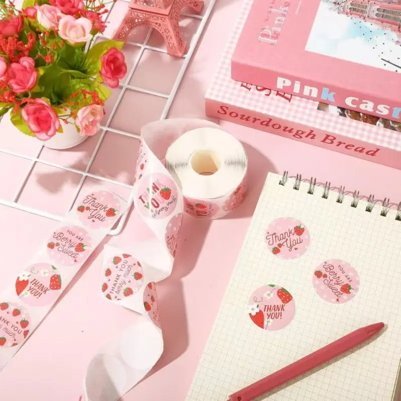 ดอกไม้กลมน่ารัก ขอบคุณ สติ๊กเกอร์ งานแต่งงาน ซองจดหมาย ซีล ตกแต่ง ป้ายซีล สติกเกอร์รางวัลครู สติ๊กเกอร์เครื่องเขียน