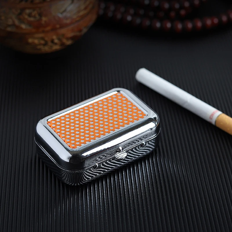 Ashtray with Lockable Lid Portable Metal Desktop Ash Case Outdoor Pocket Ashtray