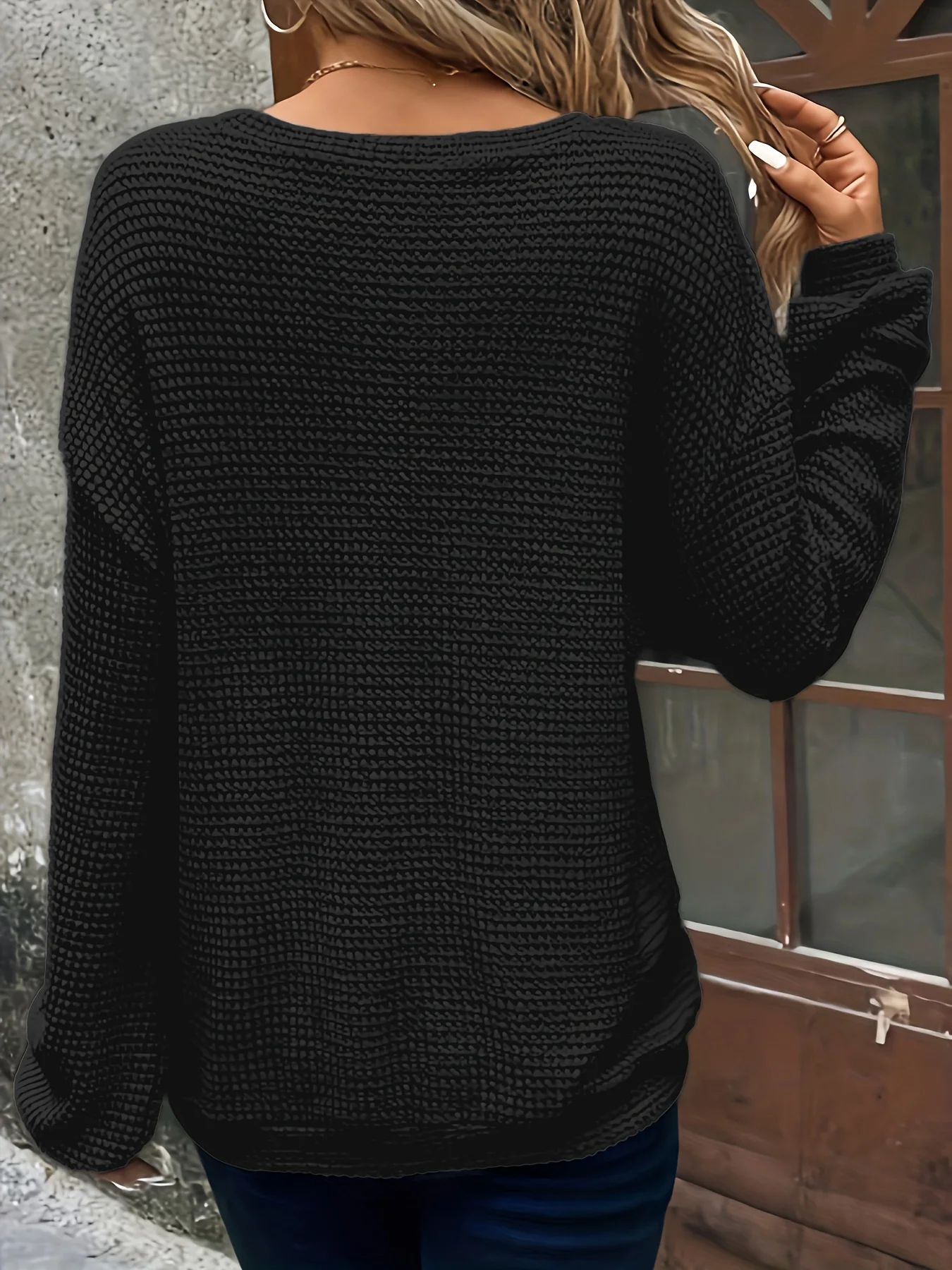 Gemütlicher Strickpullover für Damen in Übergröße – Lässiger Komfort für jeden Anlass – Detail 2