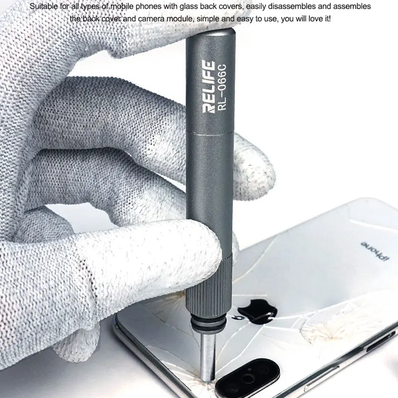 قلم تفجير غطاء خلفي زجاجي للهاتف المحمول RELIFE RL-066C، مناسب لسلسلة IP8-16PM/HWP/Mate، قوة قابلة للتعديل