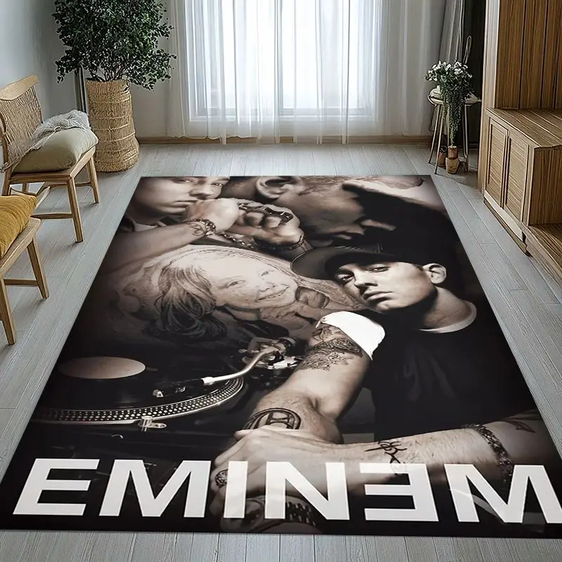 Fashion Rap God Slim Shady Eminem Hiphop Area Rug,Soft Non-Slip Carpet Mat for Living Room Bedroom,Sofa Floor Rug,Home Decor